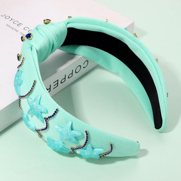 Beach Headband Summer Boho Ocean Shell Rhinestone Knotted Hair Accessory main image 4